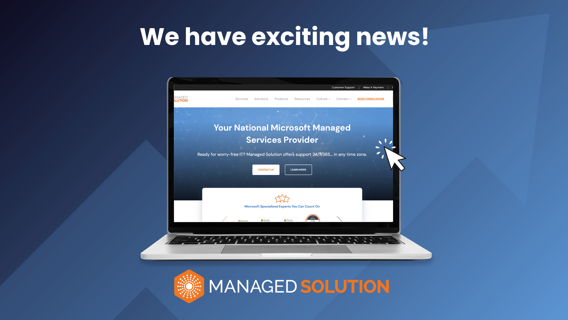 blog banner for managed solution's new website launch
