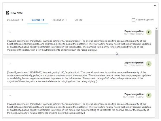 Managed Solution - AI within calls and ticket notes