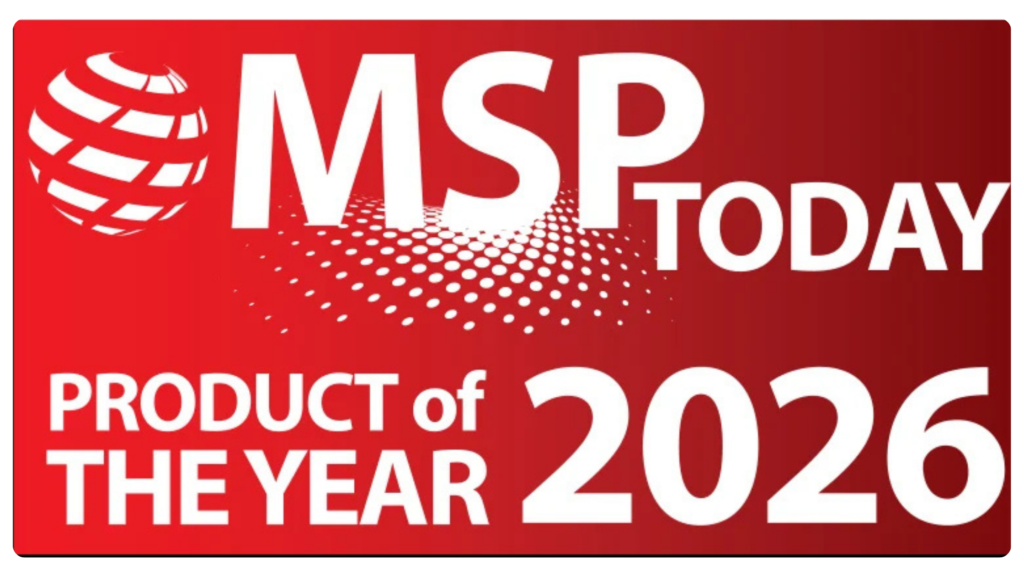 MSP Today Product of the Year 2026 banner recognizing AI help desk with RPA