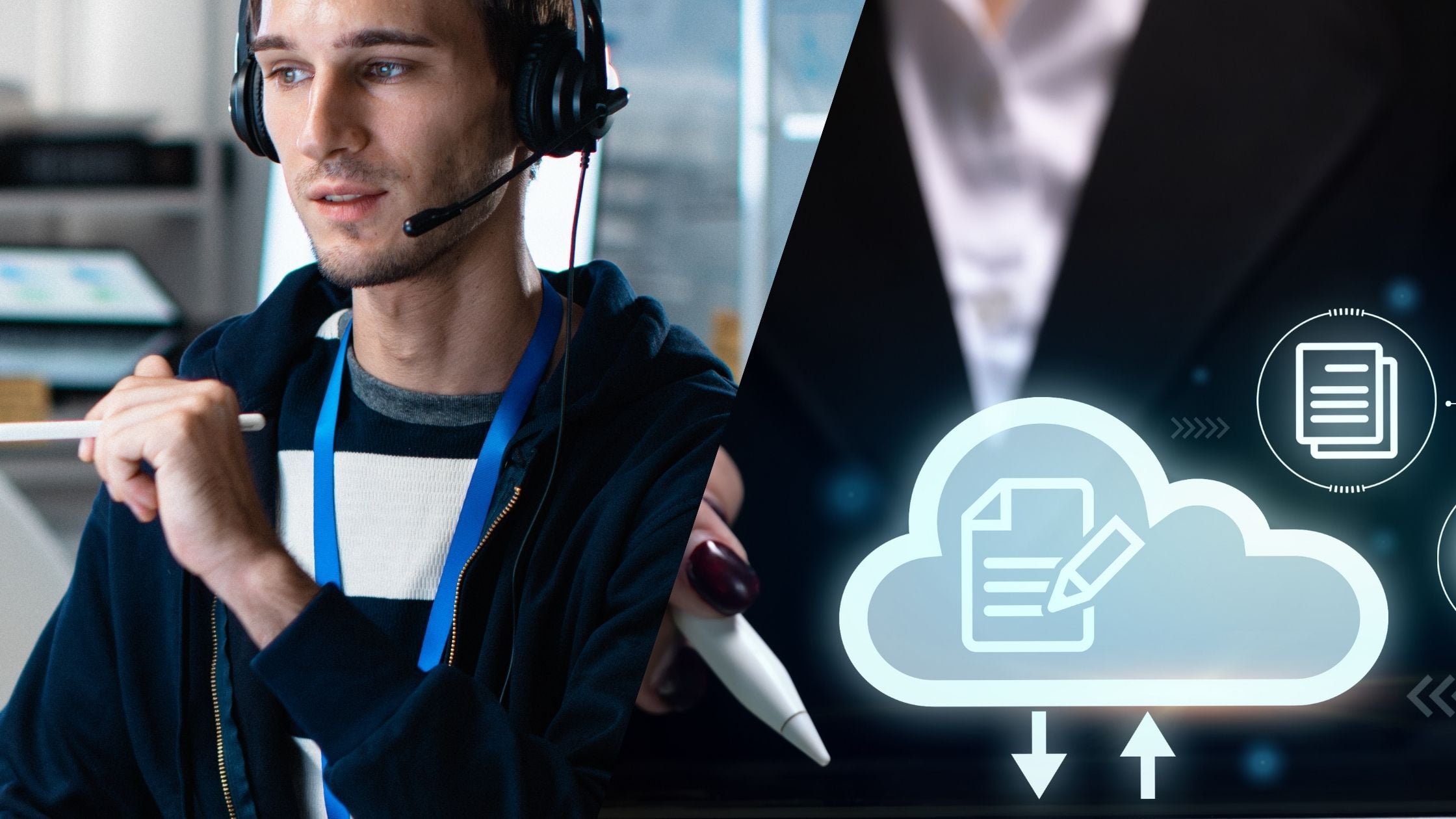 managed services vs professional services featured image comparing managed IT tech support worker with a standalone technology project