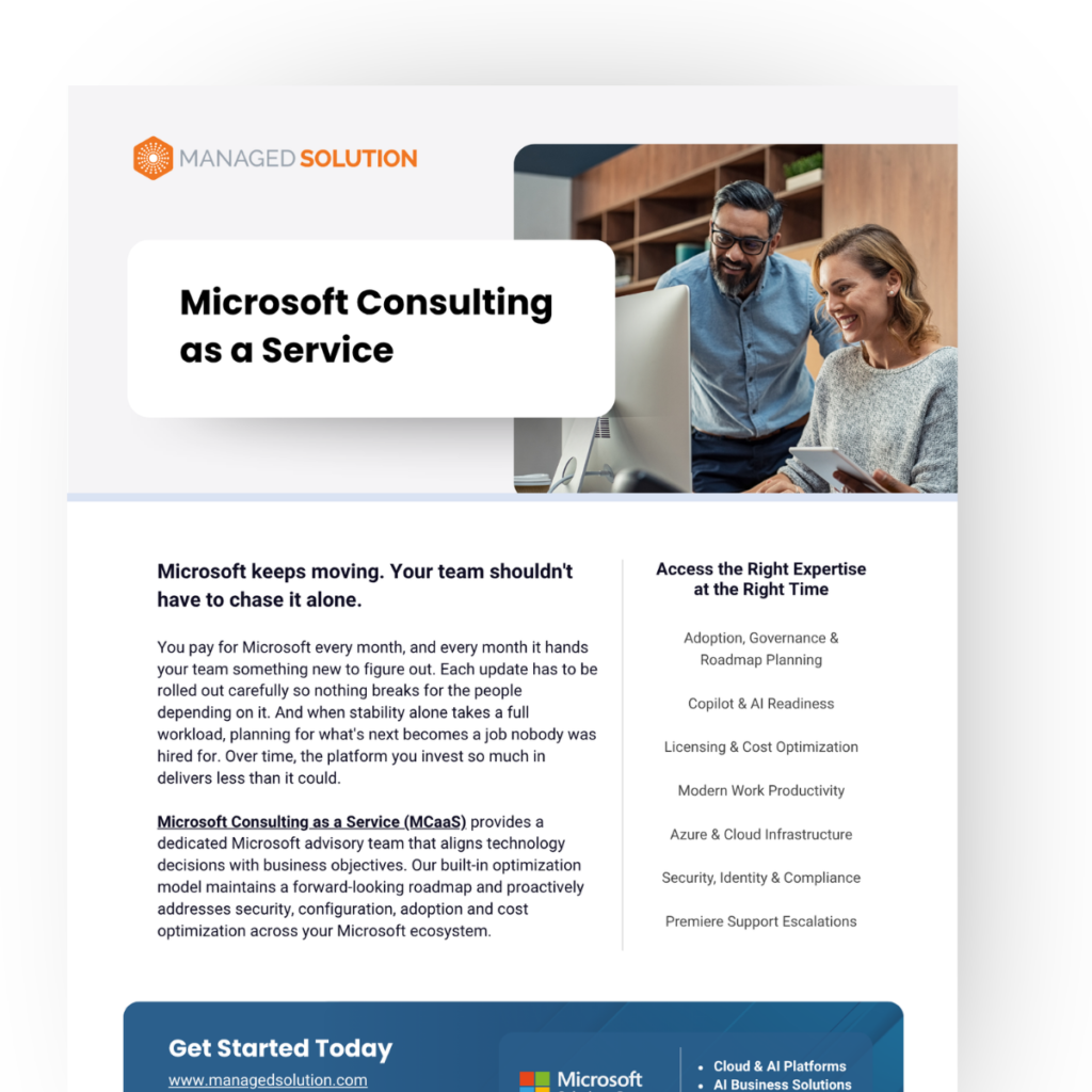 Microsoft Consulting as a service data sheet